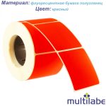 Етикетка флуоресцентна прямокутна червона
