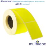 Етикетка флуоресцентна прямокутна жовта