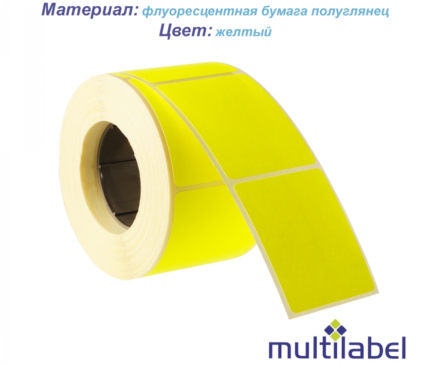 Етикетка флуоресцентна прямокутна червона