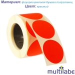 Етикетка флуоресцентна кругла червона