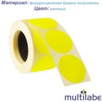 Етикетка флуоресцентна кругла жовта
