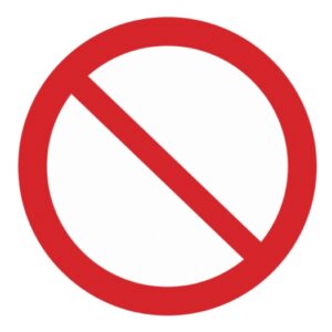 Стикер Запрещается работа (присутствие) людей, имеющих металлические имплантанты