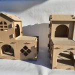 Двухэтажный таунхауз лежанка для котов с теплым полом